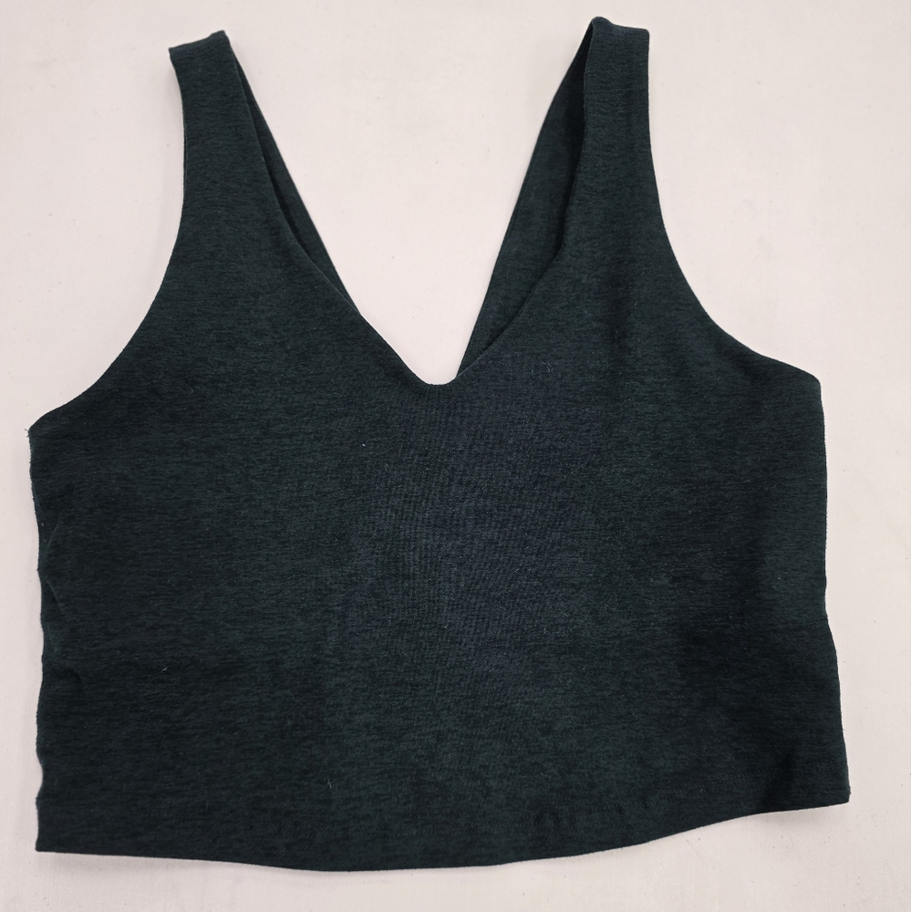 Beyond Yoga Space Dye Dark Green Crop Top